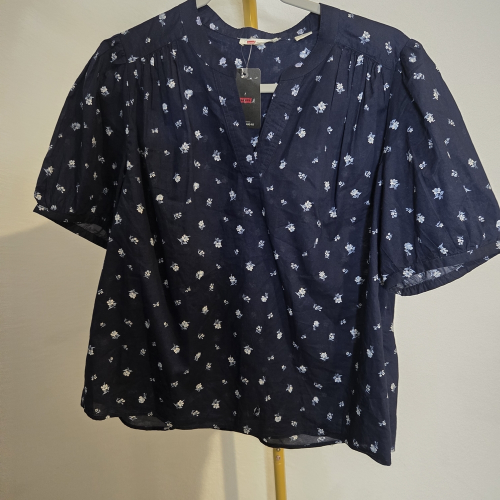 NWT Navy Blue Floral Women's Top